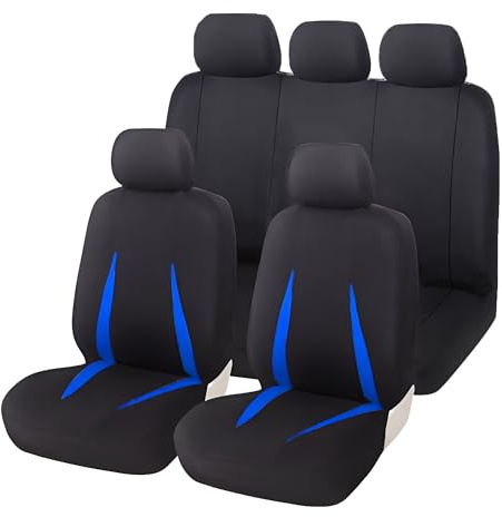 Rumplex Sitzbezüge Schonbezug Für Renault Captur Clio Espace Fluence Grand Scénic Kadjar Kangoo Koleos Laguna Logan Megane Scénic Twingo Für BMW 1 er 2 er 3 er 4 er 5 er 6 er X1 X2 X3 X4 X5 X6 (Blau)