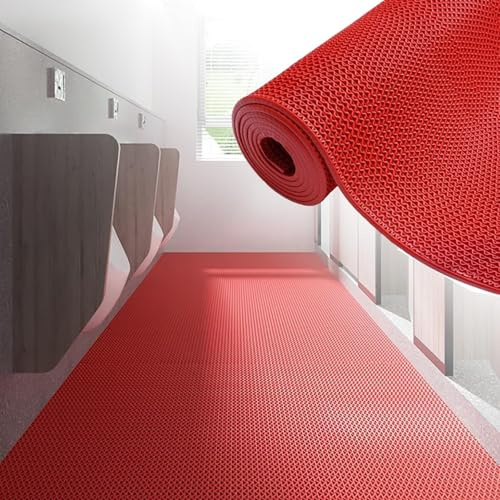 Drainage rutschfeste Kommerzielle Matte 5mm Dicke Antirutschmatte Saunaläufer Duschmatte PVC-drainagematte Nassbereich Teppich Gummi-fußmatten Bodenmatte 0.9 X 3m for Küche Balkon Bodenmatte(1.2*6m)