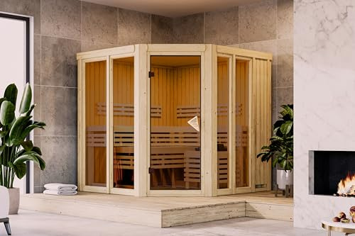 CHILLROI Innensauna Hanen inkl. Saunaofen 9kW integr. Steuerung Kabinensauna Indoorsauna