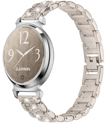 Zohmuly Kompatibel mit Garmin Lily 2 Armband für Frauen, Kristall Bling Glitzer Diamanten Strass Schmuck Metallarmband Armband Ersatzarmband für Garmin Lily2 SmartWatch