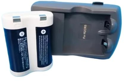 Camera Rechargeable Lithium Battery+ Charger，Compatible for Canon，for R2cr5 2CR5 EOS1 EOS3 6V(1charger 1 Battery W)