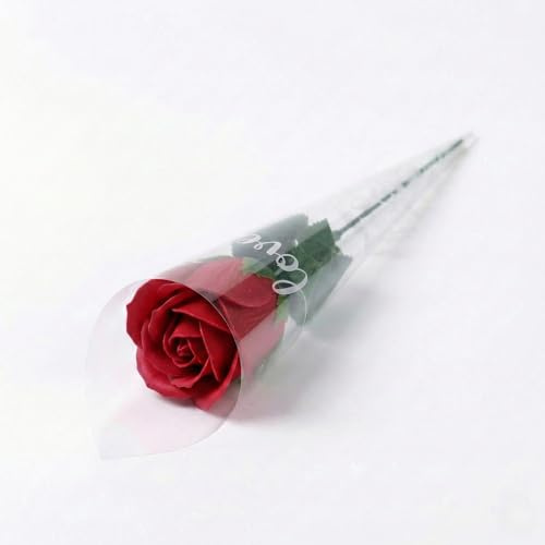 FAIRY BOUTIQUE Artificial Flowers Roses – Premium Long Stem Fake Flowers for Vase, Graves & Wedding Bouquet – Realistic Faux Rose for Indoor Home or Romantic Valentine’s Gift – Red, 1 Piece