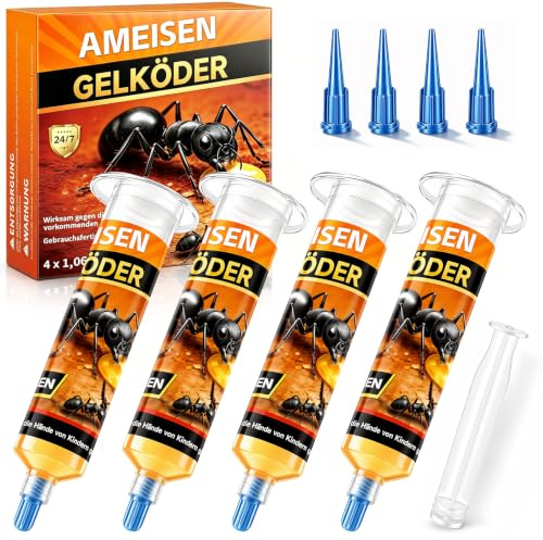 Ameisenköderdose für Innen 4 Stück, je 30g Ameisen Gel, Ameisenköder und Ameisenfalle