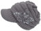 Tuopuda® Strickmütze mit Schild Winter Strickmütze Beanie Cap mit Blume (grau)