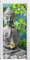Buddha auf Steinen mit Monoi Blüte in der Hand als Türtapete, Format: 200x90cm, Türbild, Türaufkleber, Tür Deko, Türsticker