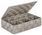 WENKO Badorganizer Mod. Adria klein Aufbewahrungsbox für Bad und Haushalt in Taupe mit Deckel aus Kunststoff-Geflecht Maße 26 x 7,5 x 17 cm