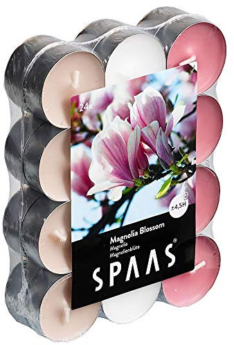 SPAAS 24 Bougies chauffe-plats parfumées couleurs assorties, ± 4,5 heures - Magnolia Blossom