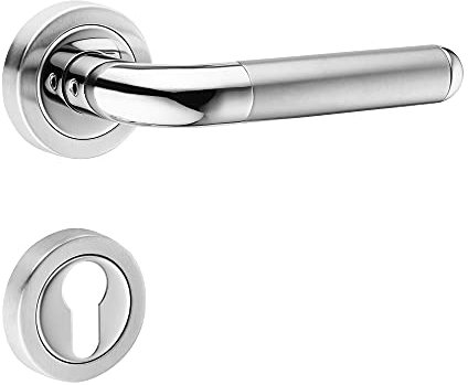 Hochwertige Bicolor Rosettengarnitur Angel 1 (PZ Profilzylinder)