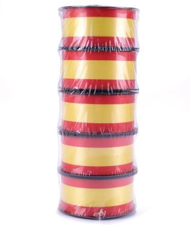 FLOJIM 5 Rollos de Cinta Decorativa con la Bandera España para Regalos, Lazos, Pulseras, Flores - 30 mm. x 5,5 m