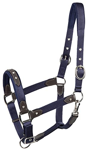 PFIFF 102811 Halfter 'Ciara' mit Lederapplikation, blau-braun Cob