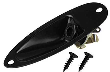 rongweiwang Remplacement de la Plaque Jack de Guitare électrique Strat Stratocaster 6.35mm 1/4 Panneau de Prise de connecteur en Forme de Bateau 1/4, Noir