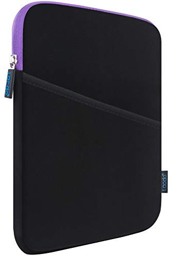 iPad Mini 7 Sleeve, iPad Mini Case Bag, Lacdo Tablet Sleeve Portable Case for iPad Mini 7 (A17 Pro)/6/5/4/3/2, Samsung Galaxy Tab A7 Lite 8.7 / Tab A 8.0 Protective iPad Mini Sleeve Bag Purple/Black