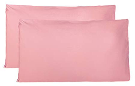 FARFALLAROSSA Taie Oreiller 100% Coton 50X70 CM Lot De 2, Taie d'oreiller Rectangulaire 100% Puro Coton avec Fermeture - Rose
