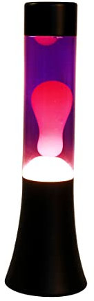 I-TOTAL® - Lampe à lave LED avec résistance chauffe cire, sans ampoule (BASE NOIR CIRE ROSE 30CM)