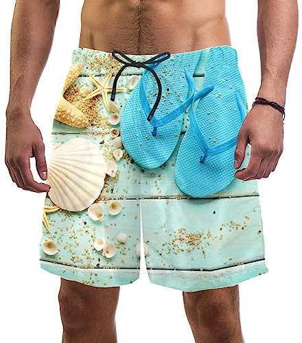 VERED Maillots de Bain pour Hommes Coquilles à Bord Short de Plage à séchage Rapide