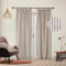 THE ART BOX Gauze Striped Curtains, Boho Linen Gauze Tie Top Hanging Curtains Light Filtering Door Window Treatment 2 Panel Drapes for Living Room Home Décor Blue (90x42 Each Panel)