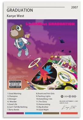 TANZEM Kanye West Abschlussalbum Poster - Dekorative Malerei, Leinwand, Wandkunstdruck - Moderne Familienschlafzimmer-Dekoration - 30 x 45 cm