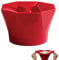 Cubo plegable de silicona roja para palomitas de maíz, Palomitero Microondas Cuenco Plegable de Silicon, Recipiente para cocinar Palomitas