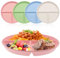 GOTRUST 4PCS Portion Control Plates, Unbreakable Divided Dinner Plates Set, Reusable Plastic Divider Plate, Divided Diet Plate for Picnic Camping Dessert - 9inch