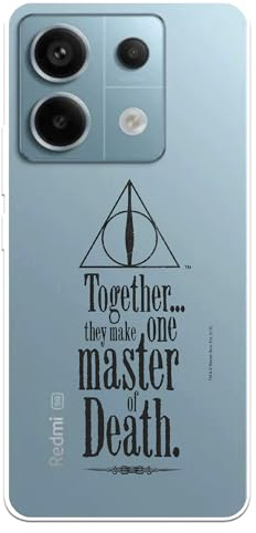 Schutzhülle kompatibel mit Xiaomi Redmi Note 13 5G Offizielle Harry Potter Death zum Schutz Ihres Handys, transparente Silikonhülle, flexibel, offiziell lizenziert von Harry Potter