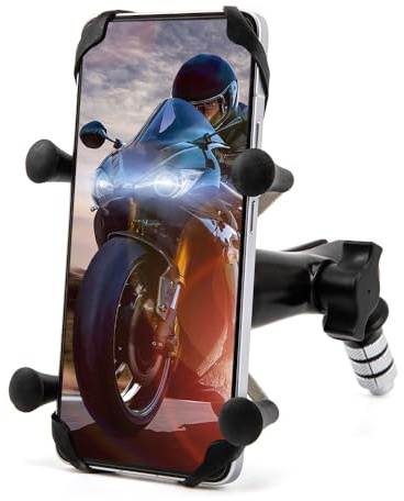 evomosa Motorrad Handyhalterung GPS-Halterung für 4 '' - 7 '' Smartphone Passt auf alle Motorräder mit Löchern 12mm-24mm Für R1 R6 F5 CBR650F VFR1200 Vfr800 GSX-R750 (A)