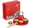 fanquare Chinesisches Teeservice Rotes Porzellan Kung Fu Teeservice für Erwachsene 8 Stück Traditionelles Reiseteeservice mit Teekanne Tablett Reisetasche Teeservice für Männer Frauen Geschenke