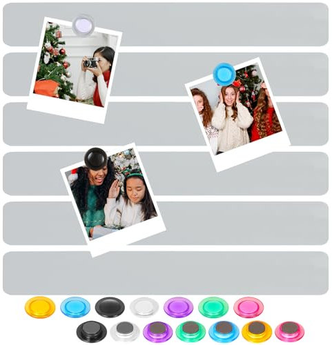 Magnetic Board for Wall for Magnets 6PCS Magnet Bulletin Board Magnetic Memo Boards with 20 Pieces Colorful Magnet Stainless Steel Strips for Walls Refrigerators Cabinets