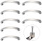 HAYGEM 8 Piezas Tiradores Armarios de Aleación de Aluminio, Tiradores Cocina Arqueado con Base Sólida, Tiradores Cajones Modernos de Estilo Minimalista, Apto para Diversos Muebles, Armarios