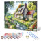 MXJSUA Englische Landschaft Malen Nach Zahlen Erwachsene mit Rahmen, DIY Handgemälde Ölgemälde Kit für Anfänger Mit 3 Pinseln und Acrylfarbe Knitterfreie Leinwand Kit für Home Haus Deko 30x40cm