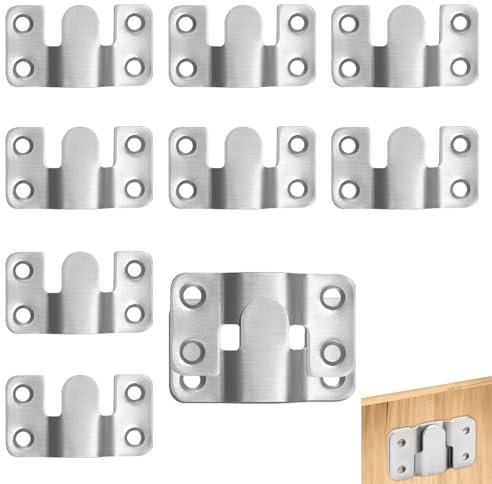 10 PCS Staffa di Montaggio Nascosta Fibbia Incastro, 5.4cm x 3cm, Ganci per Mobili, Installazione Facile per Cornici, Testiere e Opere d'Arte, Resistente e Sicuro, Ideale per Decorazioni da Parete