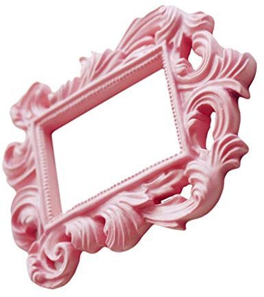 Cadre mural rectangulaire style baroque vintage Rose