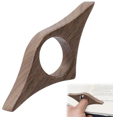 Porte page Livre 22 mm - En Bois de Noyer - Fait à la Main Bague de Lecture - Accessoire Lecture - Cadeau pour les Amateurs de Livres, Les Rats de Lecture et Les Enseignants