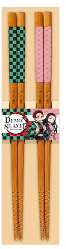 SAKAMI Demon Slayer Tanjiro & Nezuko Set de baguettes, Chopsticks, original et sous licence