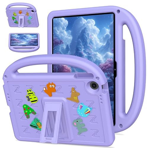 Funda para tablet Lenovo Tab de 10.1 pulgadas 2025 TB-311FU TB-311XU apta para niños, lindas muñecas de dibujos animados, espuma EVA, ligera, a prueba de golpes, mango con funda de soporte, color
