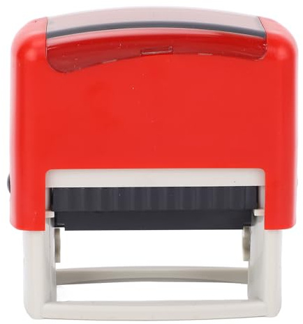 Selbstfärbender Stempel, benutzerdefiniert, Datum, Zahlen, Buchstaben, Symbol, Kamm, verstellbar, automatisches Drücken, L, Rot, mit 2 Vorlagen