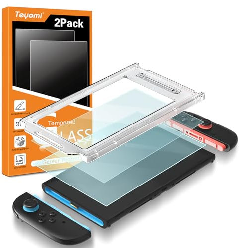 Teyomi 2 Stück Schutz Glas kompatibel mit Nintendo Switch 2, Schutzfolie für Nintendo Switch 2 mit einfach anzubringende, gehärtetes Glas für Nintendo Switch 2, kratzfest, berührungsempfindlich