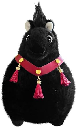Xiyocadt Kuscheltiere Pferd Kuscheltier PlüSchtier Pferd Kuscheltier Superweich PlüSch Spielzeug KäMmpferd PlüSchpferd Das Niedliche Baby Geschenk FüR Pferdefreunde (24cm,schwarz)