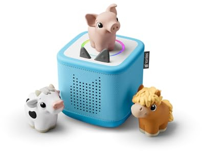 tonies® Starter Set Toniebox 2 – Himmelblau, My First Bauernhof Hörfigur, Interaktiver Audioplayer für Kinder, Inkl. Nachtlicht & Wecker, Ab 1 Jahr