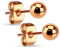 Paula & Fritz® 1 Paar Ohr-Stecker Rosegold 6-mm Kugel Chirurgenstahl 316L 0,8-mm Stab-Stärke Butterfly-Back Ohr-Ring Damenohr-Ring Herren Lobe Ball