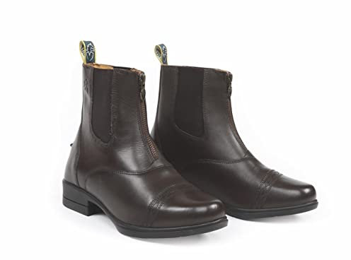 Shires Moretta - Stivali da paddock con cerniera, per adulti, colore: Marrone