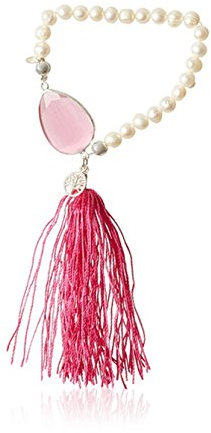 Córdoba Jewels | Pulsera en Plata de Ley 925 con diseño Perla Charms Árbol de la Vida Rosa de Francia