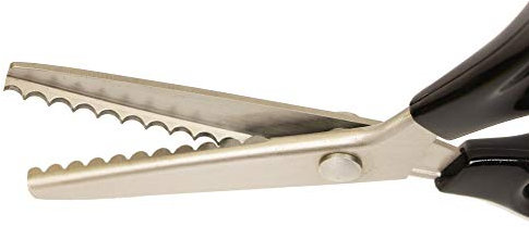 Profi-Konturenschere mit Wellen- / Zackenmuster, Edelstahl, Komfortgriff, ca. 23 cm, zum Schneidern und Basteln Scalloped (7mm)
