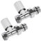 Ultraheat Round Straight Manual Radiator Valve + Lockshield Set 15mm Chrome (Straight)