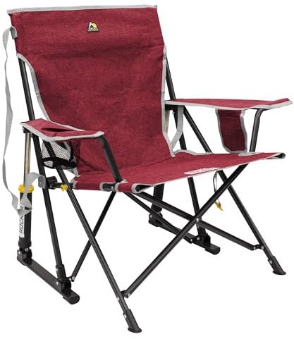 GCI Outdoor Kickback Rocker Campingstuhl, Legierter Stahl Polyester, Rot/Ausflug, einfarbig (Getaway Solids), Regular