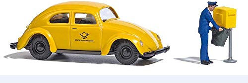 Busch 7887 H0 PKW Modell Volkswagen Käfer mit Postmann und Briefkasten