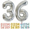 Ponmoo Luftballons Zahlen 36/63 Silber, Riesen Nummer 0 1 2 3 4 5 6 7 8 9 10-19 20-29 30-39 40 50 60 70 80 90 100, groß Folienballons für Hochzeit Jubiläum, Geburtstagsballons Party Dekoration