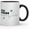 Kaffeebecher24 - Tasse mit Spruch - Ich hasse Menschen - Handarbeit - Made in Germany, 330 ml (Klecks schwarz)