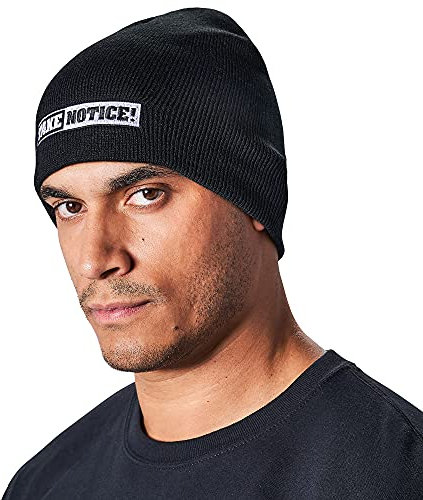 Take Notice! Beanie Cap – Schwarz mit gestickten Logos vorne und hinten Einheitsgröße für Athleten und Fans von UFC MMA Boxen