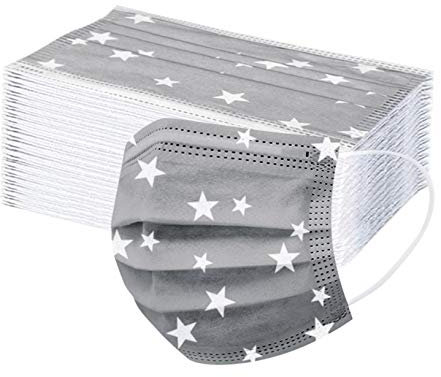 Einweg Mundschutz,3 lagig Mund-Nasen-Schutz, Einfarbig Multifunktionstuch Bandana Staubdicht Atmungsaktiv Mund-Nasen Bedeckung Halstuch Schals für Erwachsene (50 Stück, 3)