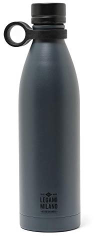 Legami - Hot&Cold, botella térmica 800 ml, diámetro 8 cm, ligera y resistente, cierre hermético, mango de silicona extraíble, variante negra, sin BPA ni ftalatos